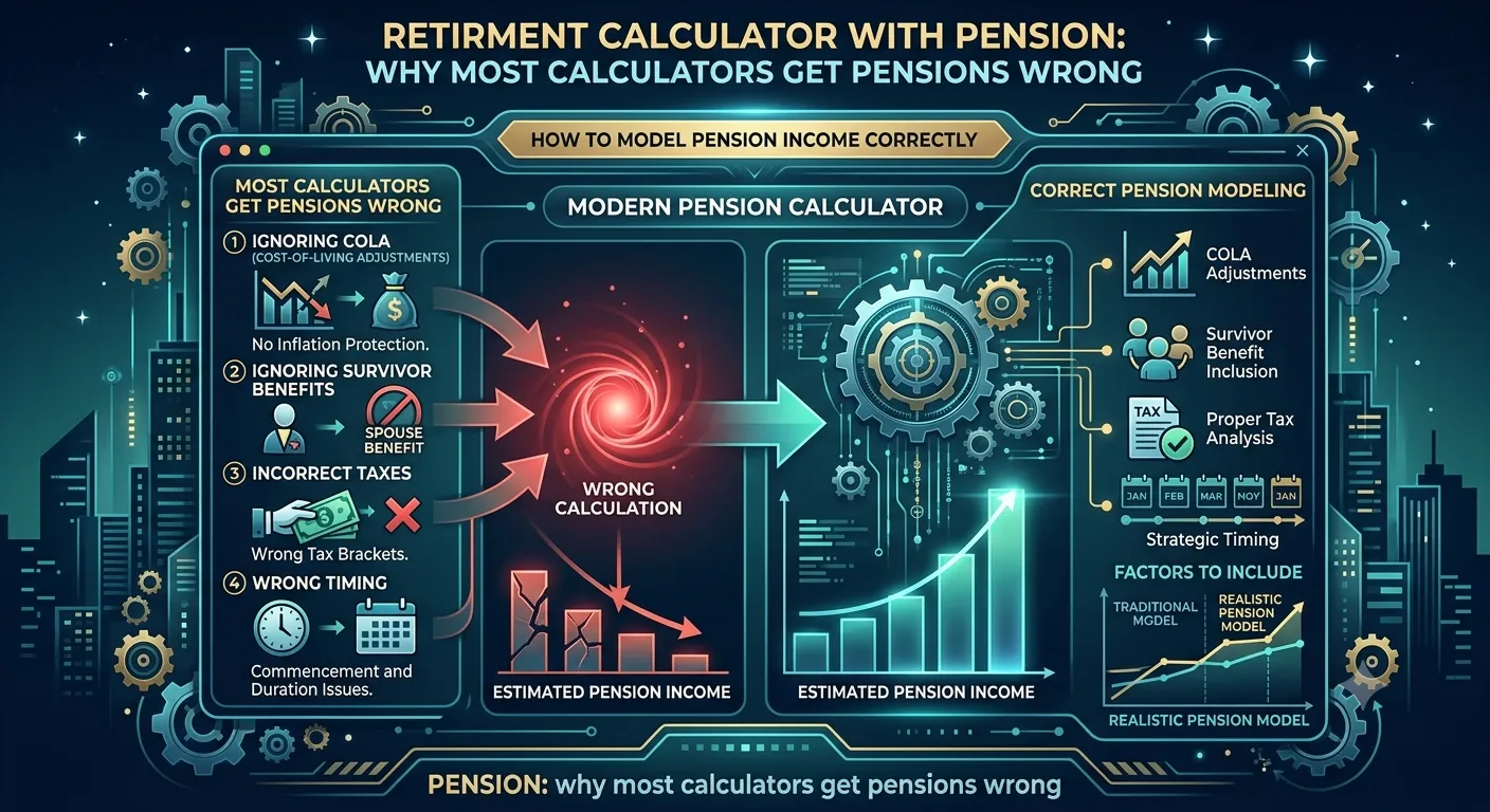 Retirement projection chart comparing planning tool assumptions